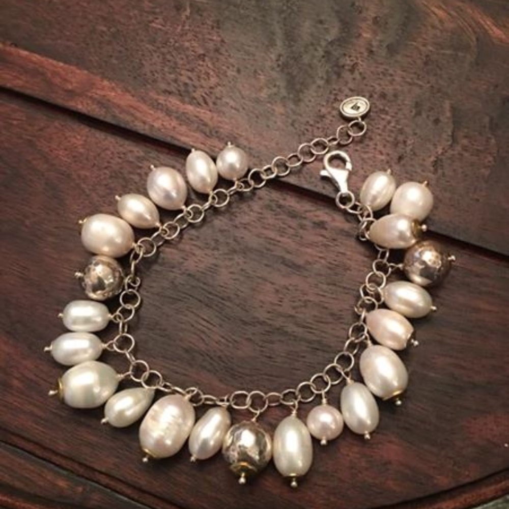 Sterling Silver and Pearl Bracelet